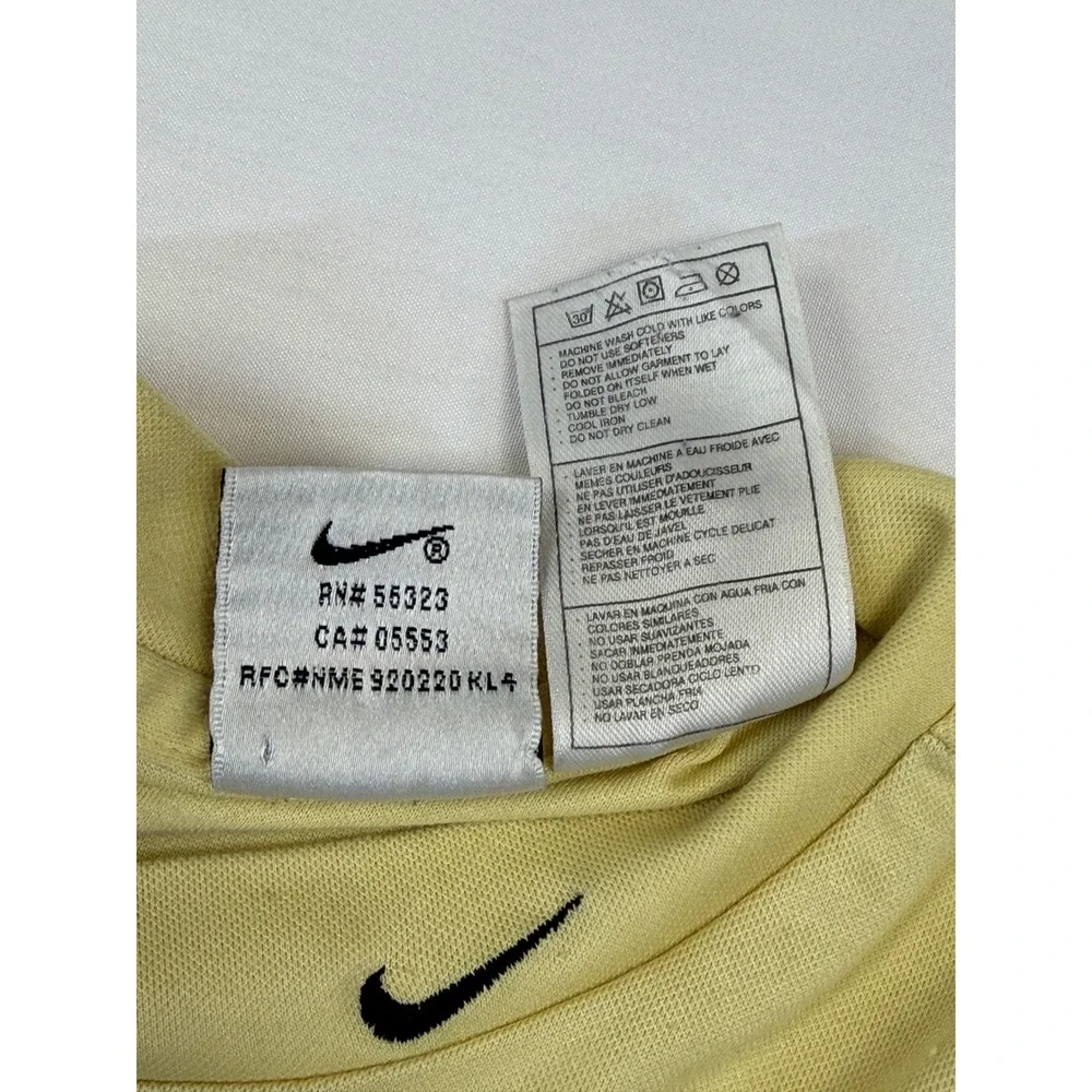 Vintage Nike Fit Long Sleeve Shirt Yellow‎ Black Mock Neck Mens Medium USA Made